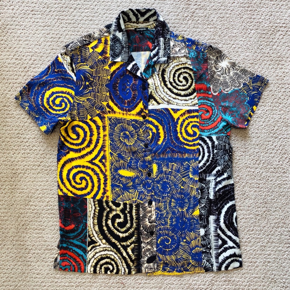 NEW | Desigual Multi-color Short Sleeve Shirt